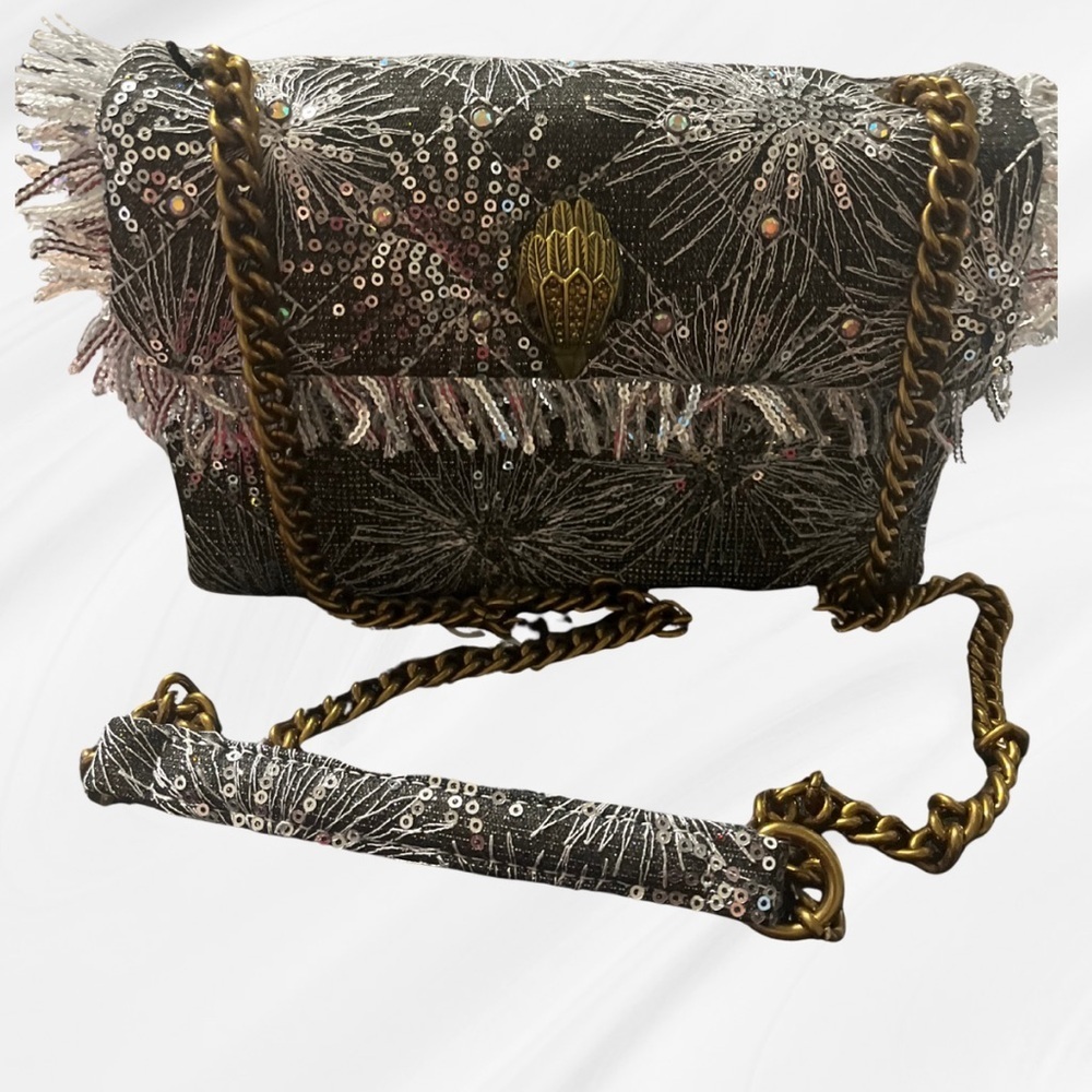 Kurt Geiger Silver Embellished Chain Shoulder Bag - Picture 10 of 15